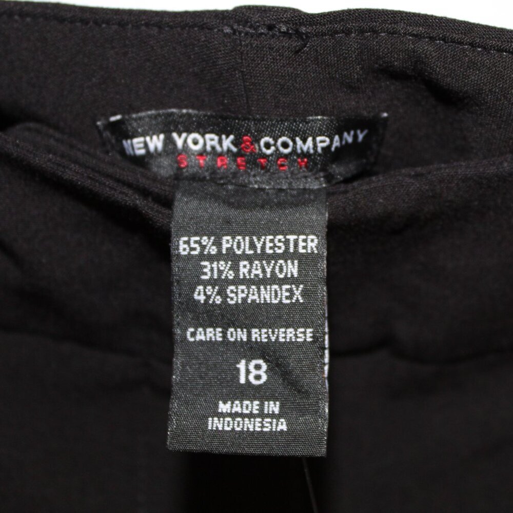 NY&C Vintage Y2K mid-rise 7th Avenue straight‎ leg crop black pants 18 BNWT - Picture 4 of 12